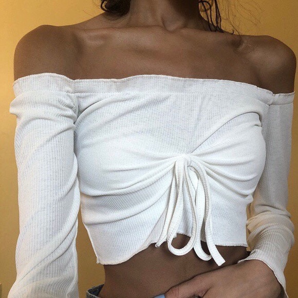 ✨ New XS/S Ribbed Off the Shoulder Top ✨ - Picture 1 of 4